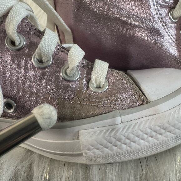 Converse Womens CTAS Lux Mid Wedge Sneakers Shoes Pink 556779C Textile 6.5 - Picture 9 of 11